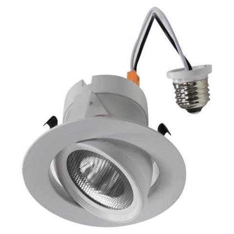 10 Watt 4"-Inch Rotatable LED Retrofit Downlight Gimbal Dimmable, E26 Straight Wire Connection, Damp Location, ETL & Energy Star