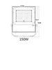 LED Flood Light, 150W, 5000K, Yoke Mount