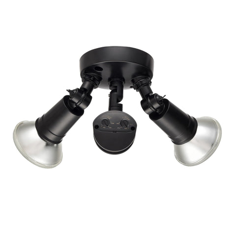 Millennium M-16002-PBK Two Light Outdoor Security Flood Light, Powder Coated Black