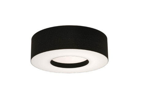 AFX Lighting MCF1524MB-BK Montclair 2 Light 12 Inch Drum Flush Mount In Black With White Bottom Acrylic Diffuser