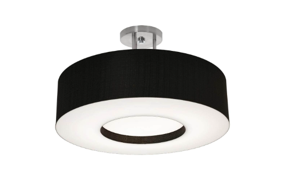 AFX Lighting MCF1932MB-BKSF Montclair 2 Light 12 Inch Drum Semi-Flush Mount In Satin Nickel With White Bottom Acrylic Diffuser