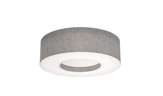 AFX Lighting MCF1932LAJUD-GY-MSBB Montclair 19 Inch CCT LED Flush Mount In Grey With White Bottom Acrylic Diffuser, Motion Sensor and Battery Backup