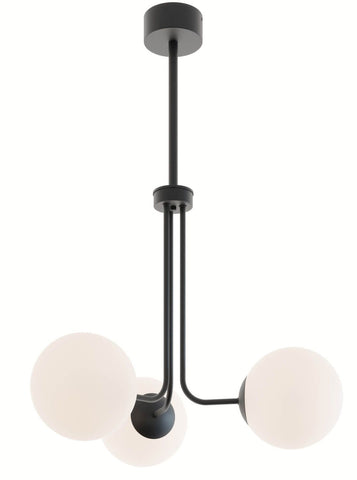 AFX Lighting METP27L30D1BK Metropolitan 27 Inch LED Pendant In Black With White Glass Globe Diffusers