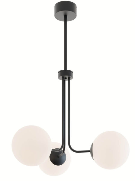 AFX Lighting METP27L30D1BK Metropolitan 27 Inch LED Pendant In Black With White Glass Globe Diffusers