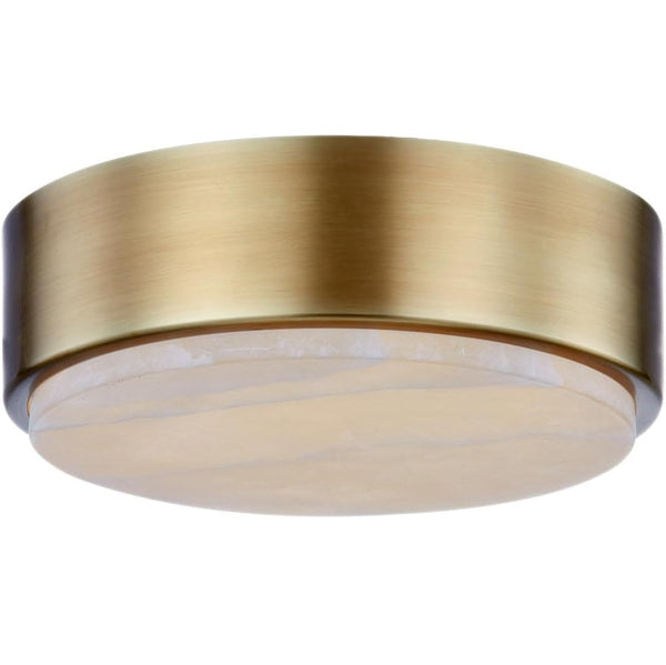 Alora Lighting FM325108VBAR-5CCT Blanco LED 7.88 inch Flush Mount Ceiling Light in Vintage Brass and Alabaster