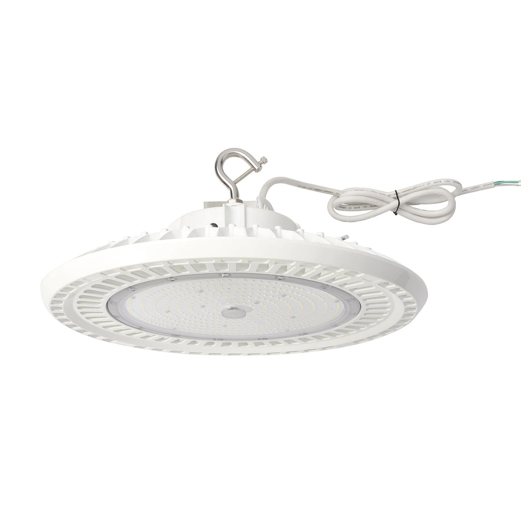 100/120/150W Wattage Selectable White Housing LED UFO High Bay Light AC 100-277V CCT 5000K | 5EHB-150W-120V-50K-SV2-W