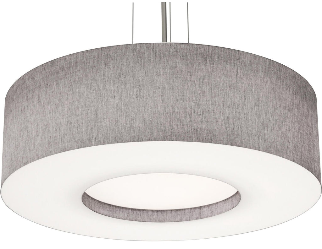 AFX Lighting MCP3044MBSN-GY Montclair 4 Light 30 Inch Drum Pendant In Satin Nickel With White Bottom Acrylic Diffuser