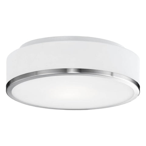 Kuzco Lighting FM6012-BN-5CCT Charlie 12 inch CCT LED Flush Mount in Brushed Nickel with Opal Glass, Multi-Color Temperature, Wattage 20W, Voltage 120V
