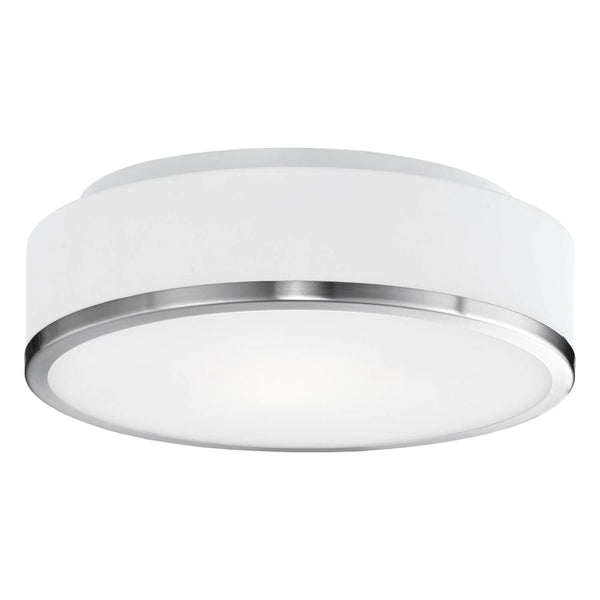 Kuzco Lighting FM6012-BN-5CCT Charlie 12 inch CCT LED Flush Mount in Brushed Nickel with Opal Glass, Multi-Color Temperature, Wattage 20W, Voltage 120V