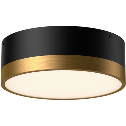Alora Mood FM556212AGMB Brisbane 2 Light 12 inch Aged Gold and Matte Black Flush Mount Ceiling Light