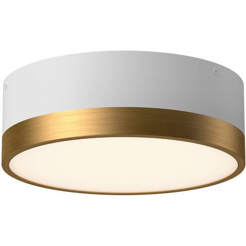 Alora Mood FM556212AGWH Brisbane 2 Light 12 inch Aged Gold and White Flush Mount Ceiling Light