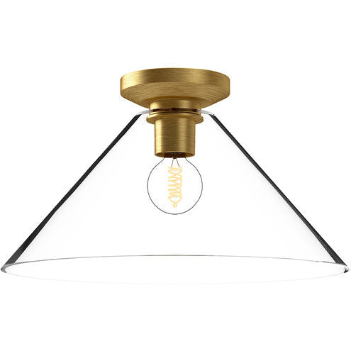 Alora Mood FM570314BGCL Salem 1 Light 14.13 inch Brushed Gold Flush Mount Ceiling Light