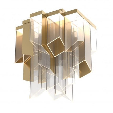 Alora Lighting FM318020TG LED Rowland 52W Flush Mount Ceiling Light Titanium Gold Finish