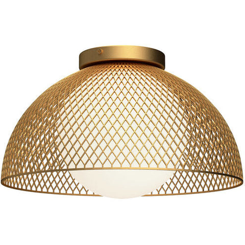 Alora Mood FM402513GDOP Haven 1 Light 12.63 inch Gold and Opal Matte Glass Flush Mount Ceiling Light