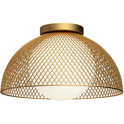 Alora Mood FM402513GDOP Haven 1 Light 12.63 inch Gold and Opal Matte Glass Flush Mount Ceiling Light