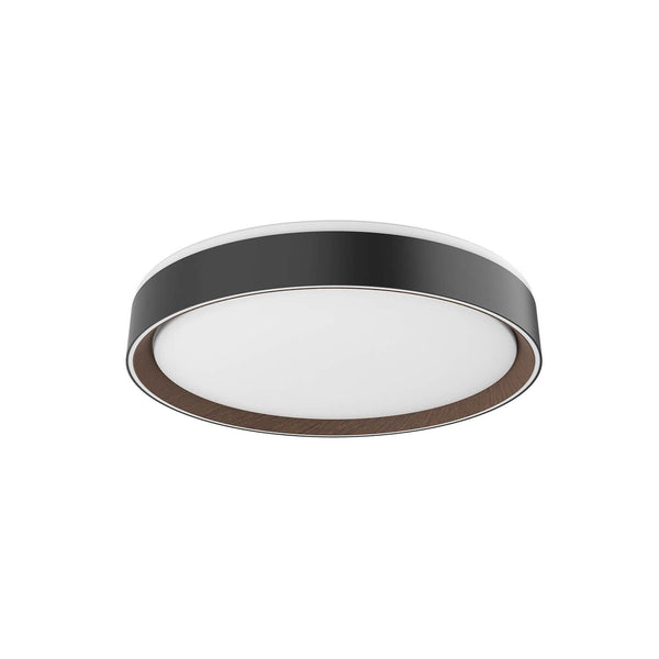 Kuzco Lighting FM43916-BK/WT-5CCT Essex 16" CCT LED Flush Mount in Black-Walnut with Frosted Acrylic Diffuser