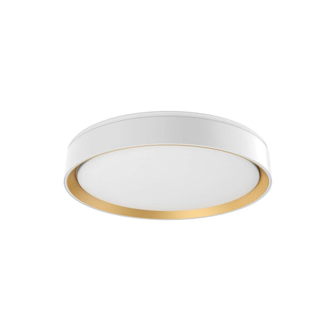 Kuzco Lighting FM43916-WH/GD-5CCT Essex 16" CCT LED Flush Mount in White-Gold with Frosted Acrylic Diffuser