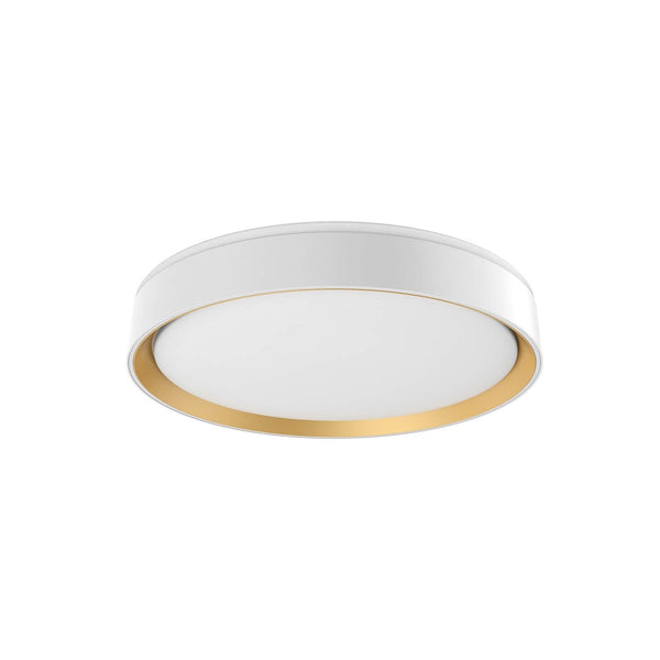 Kuzco Lighting FM43916-WH/GD-5CCT Essex 16" CCT LED Flush Mount in White-Gold with Frosted Acrylic Diffuser