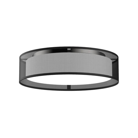Kuzco Lighting FM7916-BOR-5CCT Dalton 16 inch CCT LED Flush Mount in Black Organza with White Acrylic Diffuser, Multi-Color Temperature, Wattage 24W, Voltage 120V