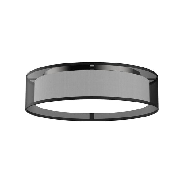 Kuzco Lighting FM7916-BOR-5CCT Dalton 16 inch CCT LED Flush Mount in Black Organza with White Acrylic Diffuser, Multi-Color Temperature, Wattage 24W, Voltage 120V