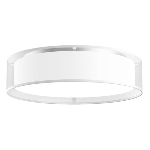 Kuzco Lighting FM7920-WOR-5CCT Dalton 20 inch CCT LED Flush Mount in White Organza with White Acrylic Diffuser, Multi-Color Temperature, Wattage 30W, Voltage 120V