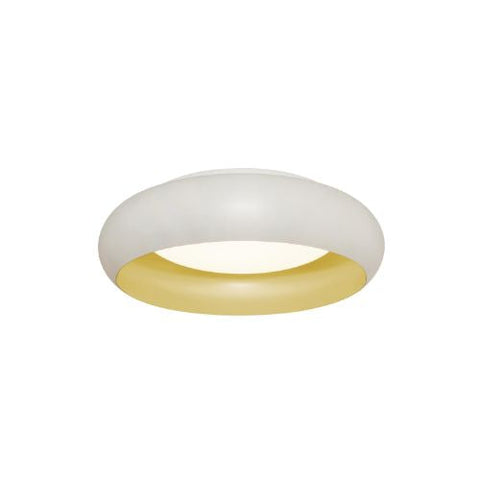 AFX Lighting KYCF12LAJD1WH 18-in 18W 12-in 15W Kayce Flush Mount Light, 877 lm, 120V, CCT Select, White/Gold Finish