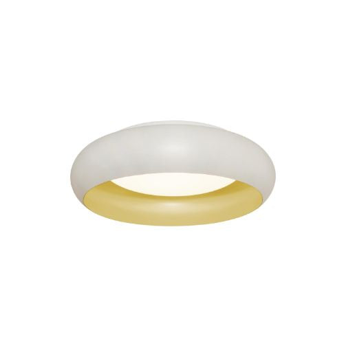 AFX Lighting KYCF12LAJD1WH 18-in 18W 12-in 15W Kayce Flush Mount Light, 877 lm, 120V, CCT Select, White/Gold Finish