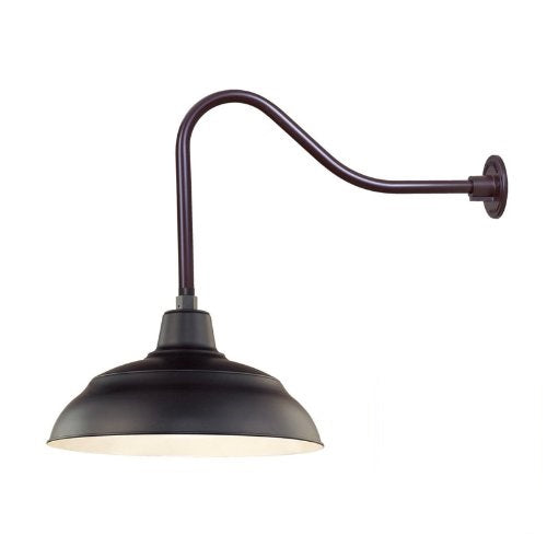 Millennium Lighting 17" RLM Warehouse Shade Goose Neck Mount, Architectural Bronze Finish