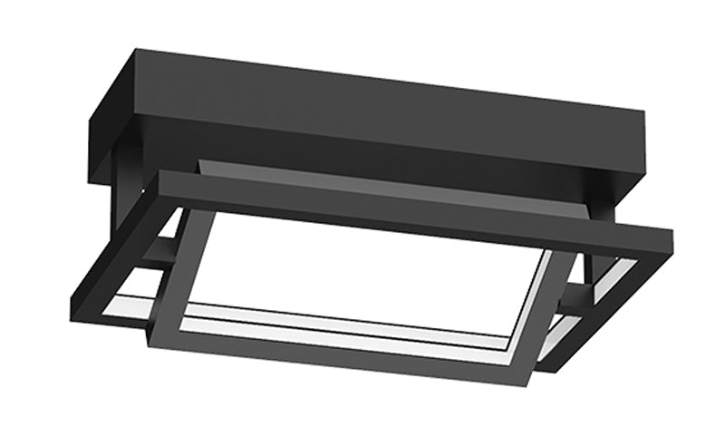 Kuzco Lighting SF16212-BK LED 12 Inch Mondrian Semi Flush Mount Ceiling Light Black Finish