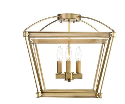 Alora Lighting SF312204VB LED Manor 4 Light 17 inch Semi Flush Mount Ceiling Light Vintage Brass Finish
