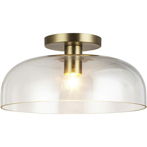 Alora Mood SF515712BGCL Sylvia 1 Light 12 inch Semi Flush Mount Ceiling Light Brushed Gold Finish