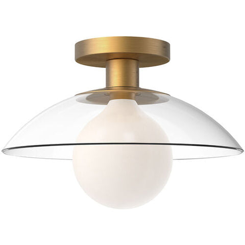 Alora Mood SF517112AGCL Francesca 1 Light 11.88 inch Semi Flush Mount Ceiling Light Aged Gold Finish