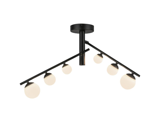 Kuzco Lighting SF55525-BK/OP Juniper LED 7.38 inch Black Semi Flush Mount Ceiling Light