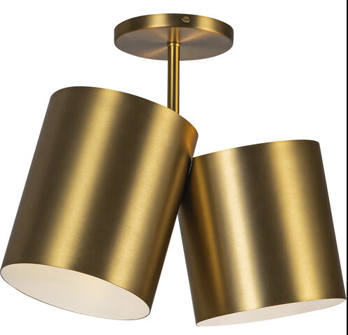 Kuzco Lighting SF58814-BG Keiko 2 Light 6 inch Brushed Gold Semi Flush Mount Ceiling Light