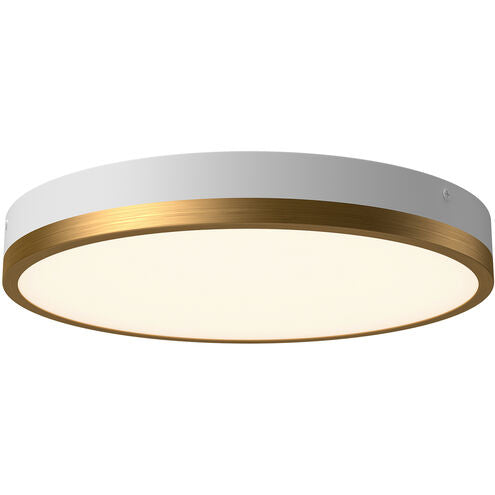 Alora Mood FM554211AGWH-5CCT Adelaide LED 11.13 inch Aged Gold and White Flush Mount Ceiling Light