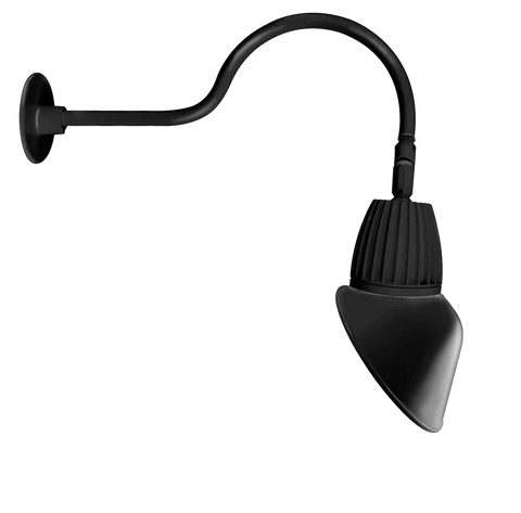 11" LED Gooseneck, Angled Cone Shade, 26W, 4000K, Black or White Finish