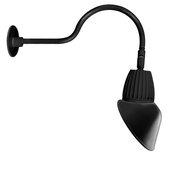 11" LED Gooseneck, Angled Cone Shade, 26W, 4000K, Black or White Finish