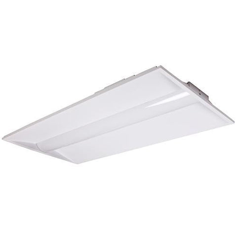 2X4 LED center basket troffer white 50W, 0-10V dimmable, DLC premium