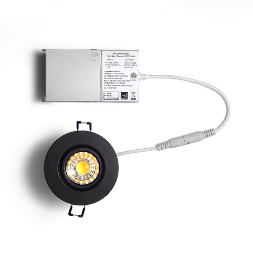 LED Gimbal 8W 3inch Recessed Dimmable Light Adjustable CCT (3K/4K/5K) Flat or Sloped Ceilings ETL